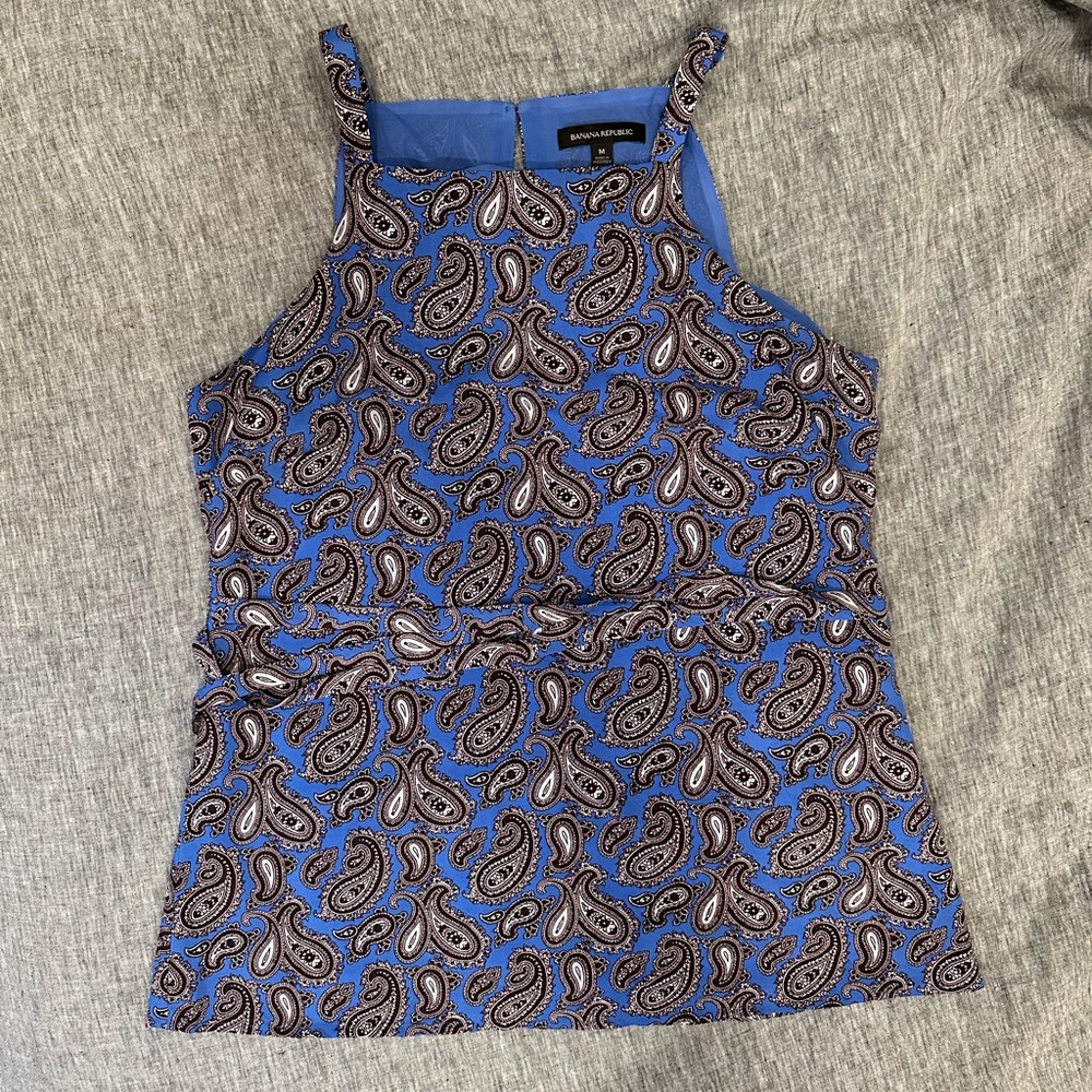 Banana Republic Blue Paisley Top